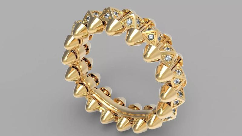 Clash One Row Piramida Diamonds Ring 17 mm