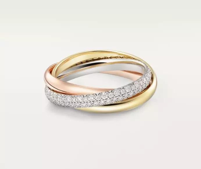 Cartie Trinity ring small model half paved