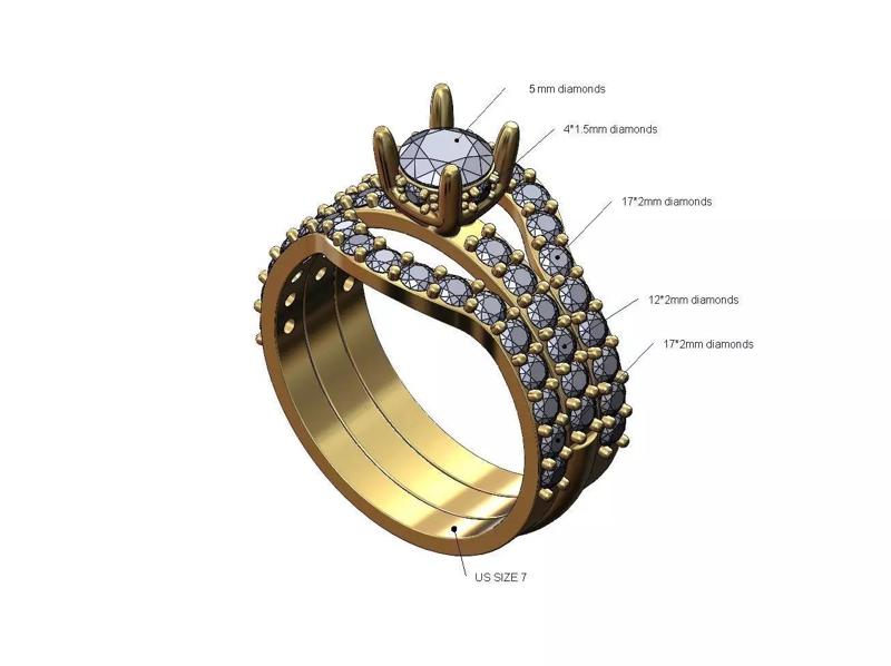 Cruved eternity guards 5mm diamond hidden setting ring US size 7