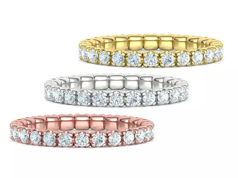 Eternity Wedding Band Ring 2mm Round Stones 3dmodel