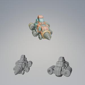 Sci-Fi Drill Spacecraft – Futuristic Space Miner Rocket Ship STL 3D Print Model with Textured GLB