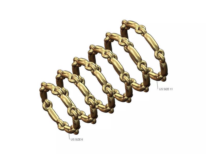 Eternity hoop wire link ring US sizes 6to11