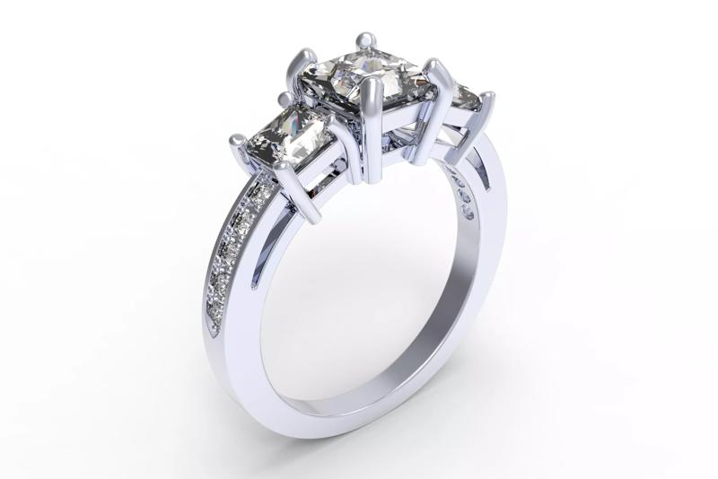 Engagement Ring  STL File Format ready For 3D Printing - CC52