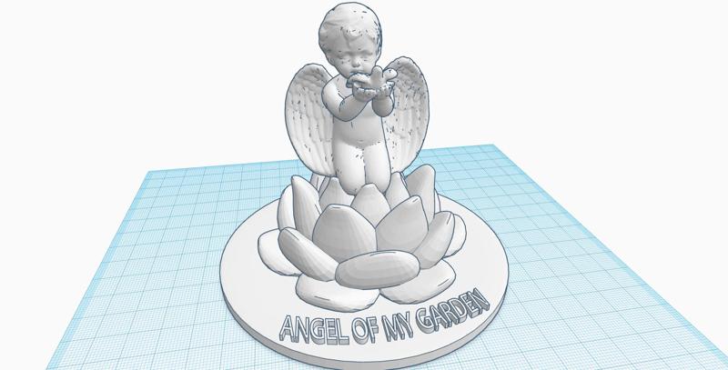 Angel with dove on lotus flower - Angel of my garden text, love gift, angel statue, sculpture, home decor, angel dove gift