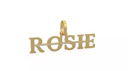 Model 1140 Rosie Name Pendant Stripe Diamond