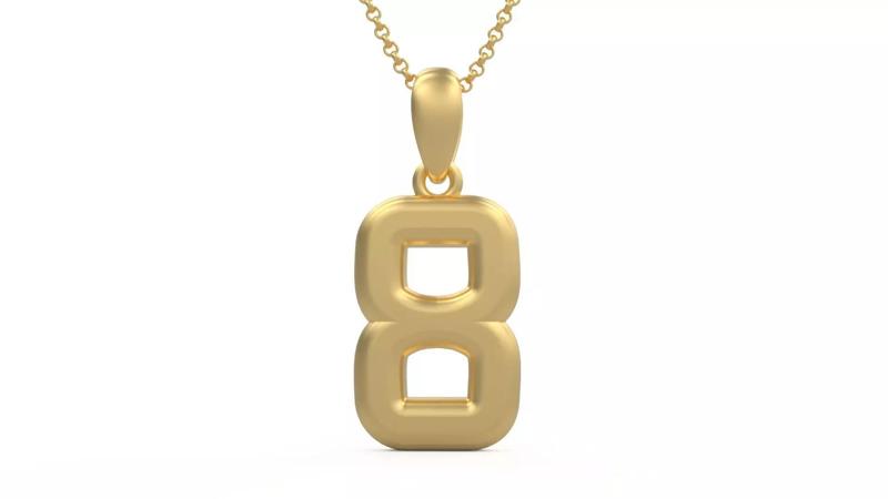 Model 1163 Number 8 Necklace Curved