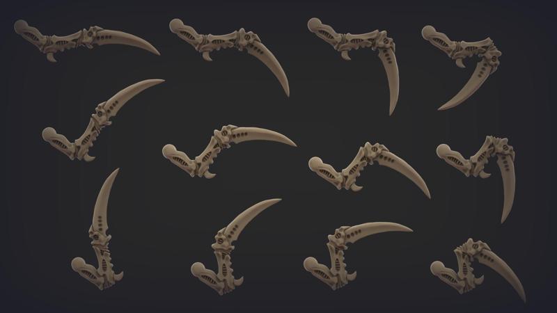 SCYTHING TALONS COMPATIBLE WITH MODERN DIGITAL HORMAGAUNTS (NOT COMPATIBLE WITH PLASTIC)