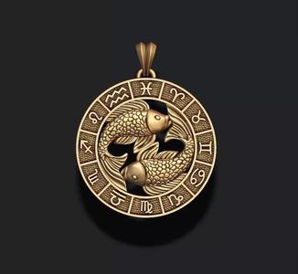 zodiac pisces fish lite pendant