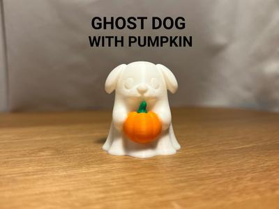 Ghost Dog with Pumpkin