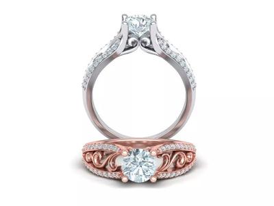 1ct Barocco Engagement ring printable ring