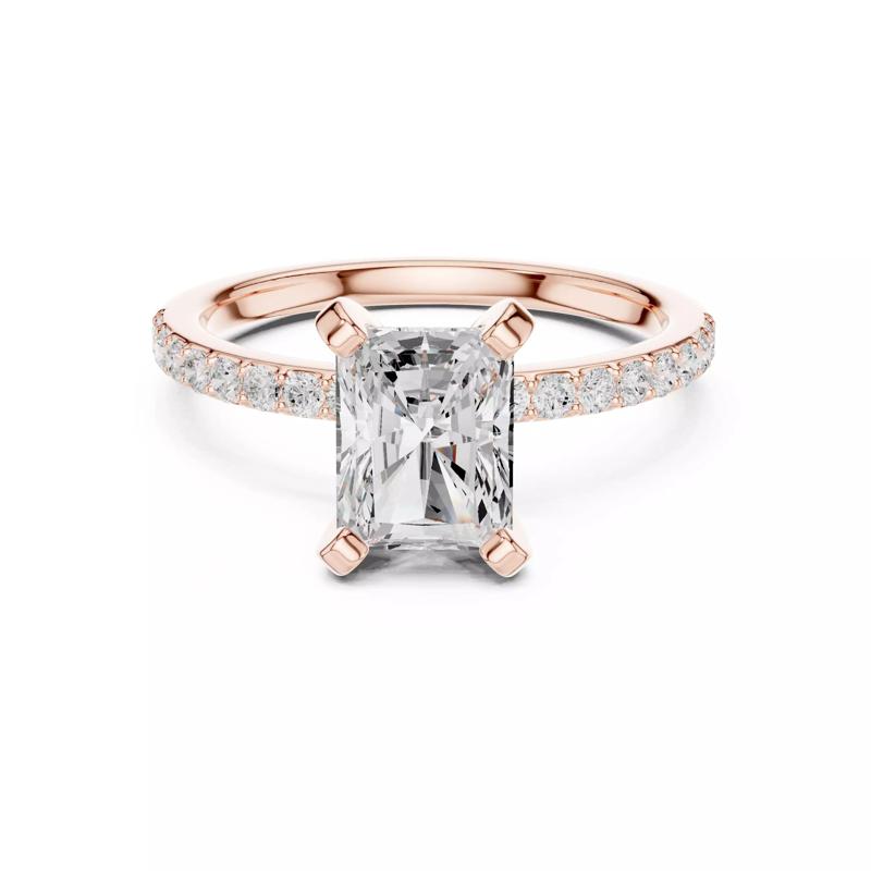 2CT Radiant Cut Diamond Engagement Ring 3DM STL Video