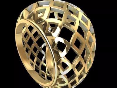 2 Modern jali tile ring  stl verified