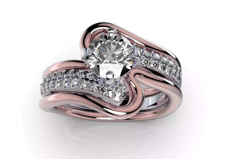 Bridal Set Ring With Matching Band CAD Design-PI0003-SBW