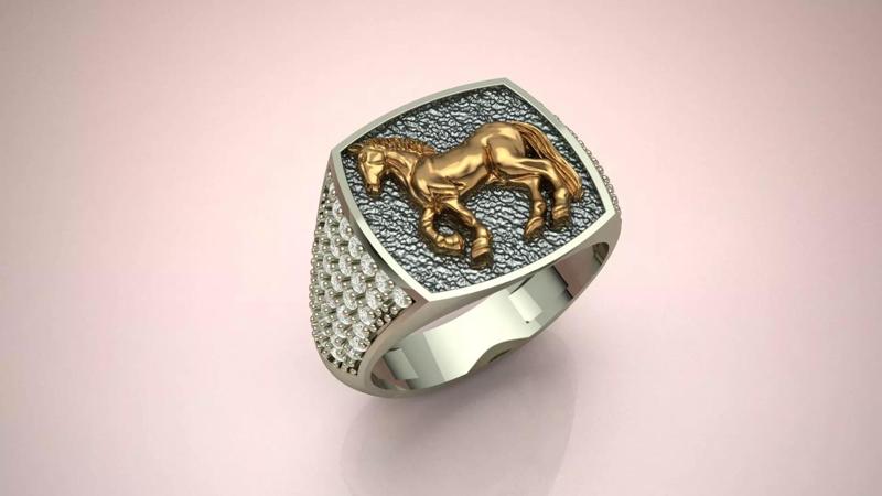 Horse Head  Diamond Ring 3D print model