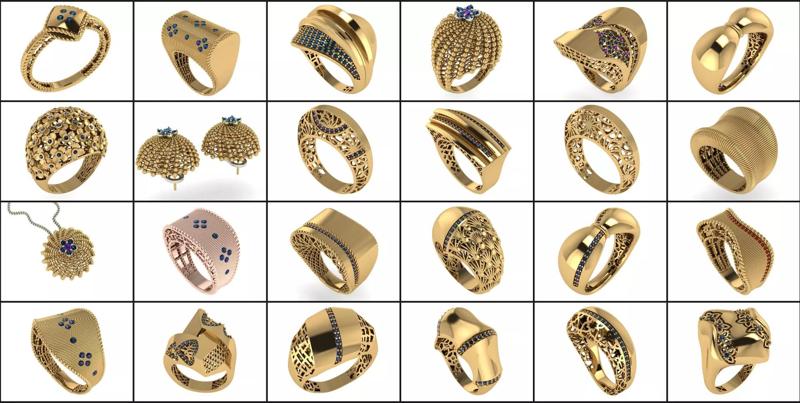Jewelry Ring Collection 82 Models Rhino and STEP