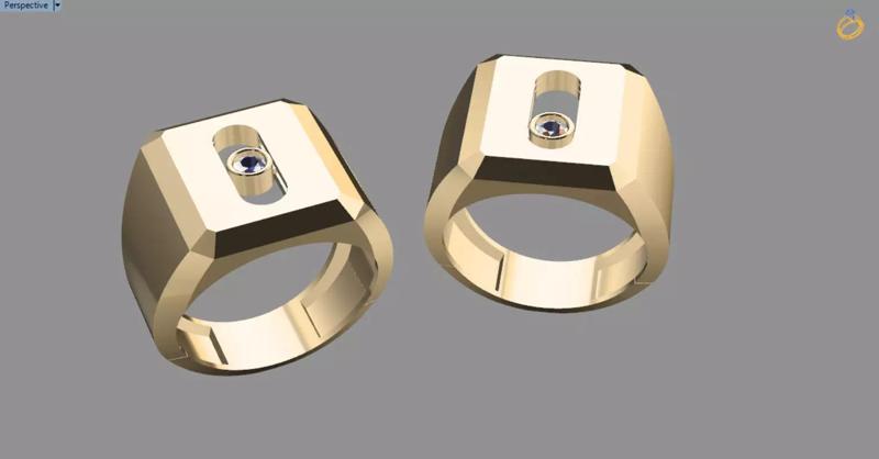 moving messika signet ring for men