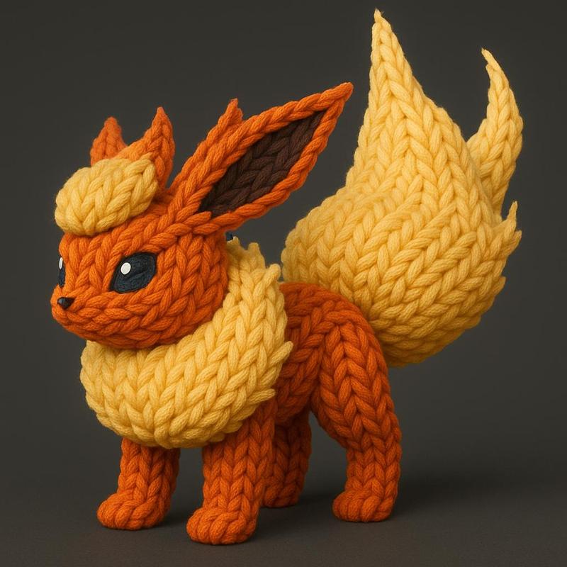 Flareon Crochet Style - Pokémon | 3D Printable Figure (STL)