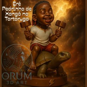 Erê Pedrinha de Xangô na Tartaruga - 3D STL printable sculpture