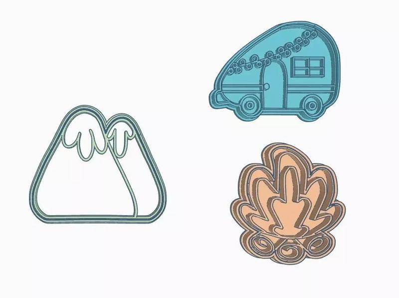 SET X 3 CORTANETS BOSQUE WOODLAND MONTANA FUEGO FIRE COOKIES