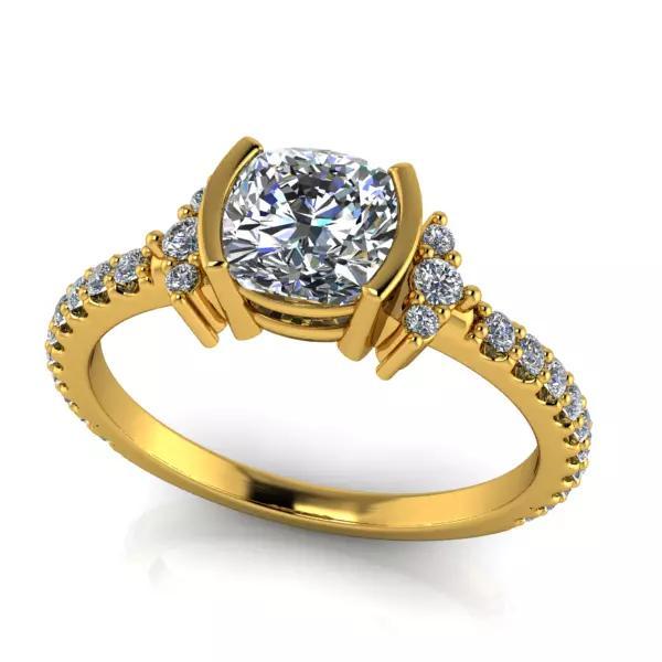 Modern Glamorous Cushion Engagement Ring Jewelry