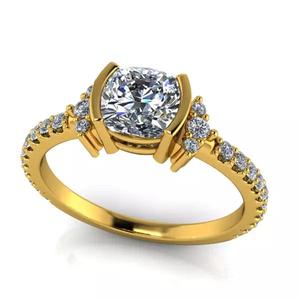 Modern Glamorous Cushion Engagement Ring Jewelry