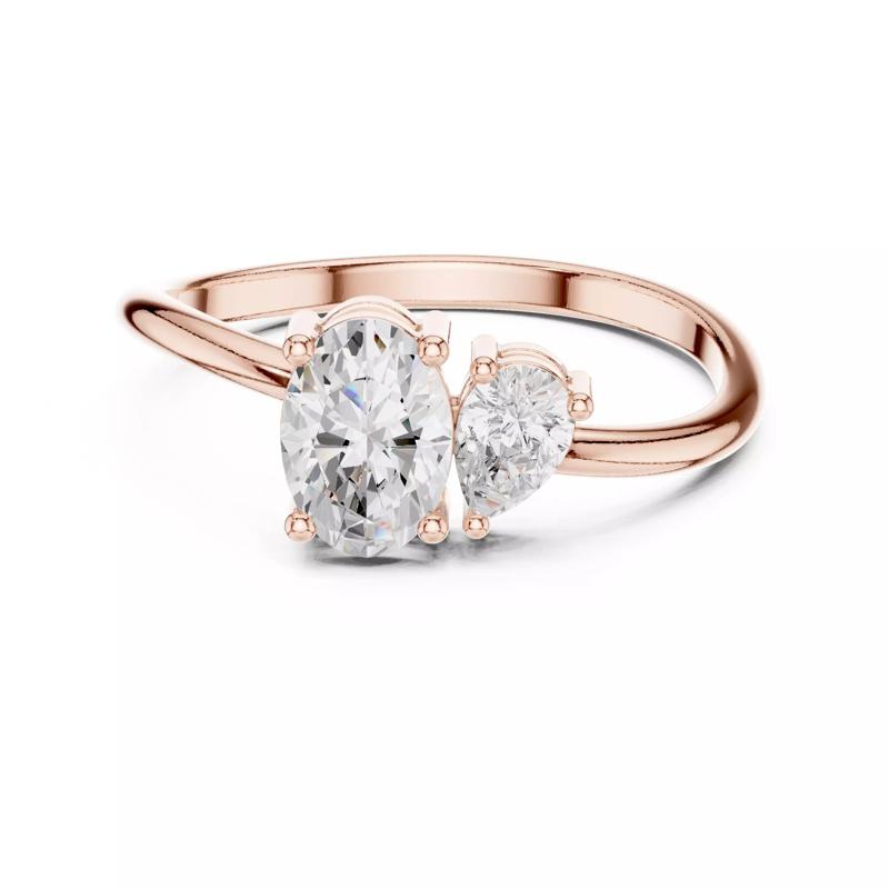 Oval And Pear Toi Et Moi Engagement Wedding Ring 3DM STL Video