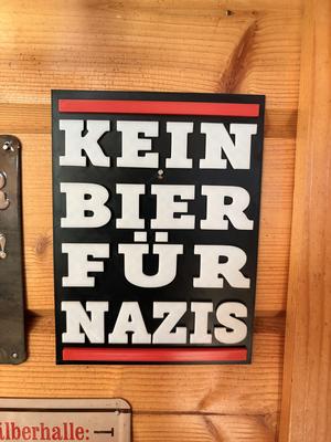 No beer for Nazis - statement sign (without AMS)