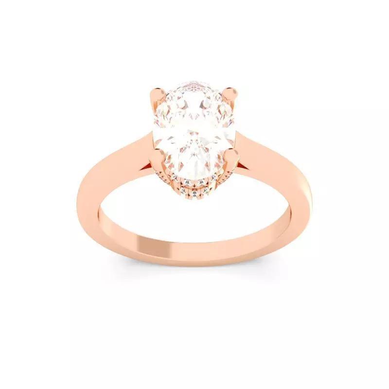 OVAL Cut Hidden Halo Engagement Ring