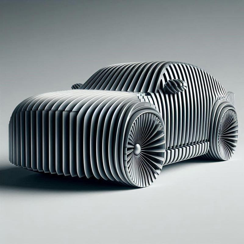 Modern Car Slice Style 3D Print – Decorative Model