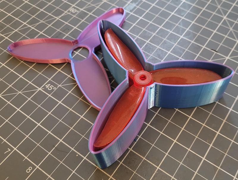 5 inch and 7 inch Drone Triblade Prop Box Holder Container