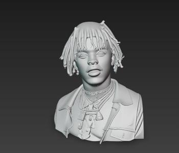 Lil Uzi Vert Face - Detailed 3D Bust Model