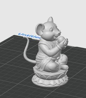 Mushak (Undir Mama) Seated on Lotus with Laddu – Lord Ganesha’s Vahana