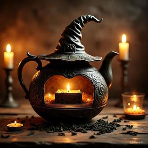 teapot with witch's hat