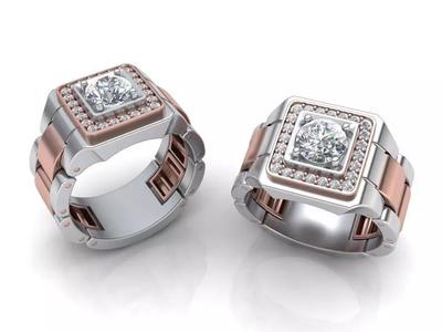 Signet Men ring  Watches design ring  printable 3d model N0304