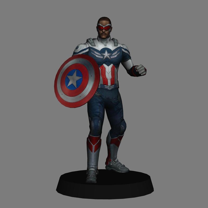 Sam Wilson Captain America - LOW POLYGONS AND NEW EDITION