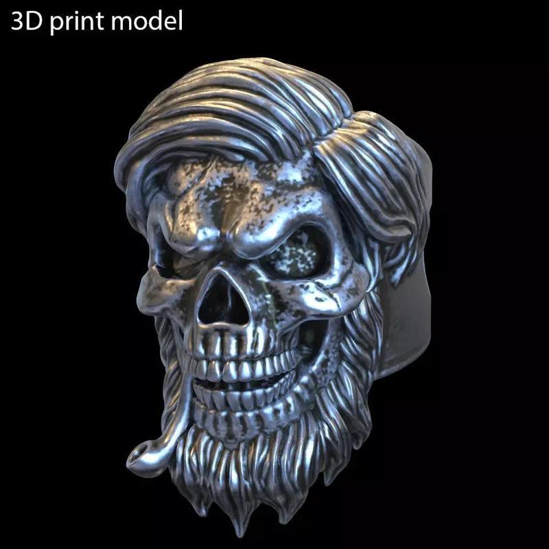 Skull ring jewelry bearded vol5