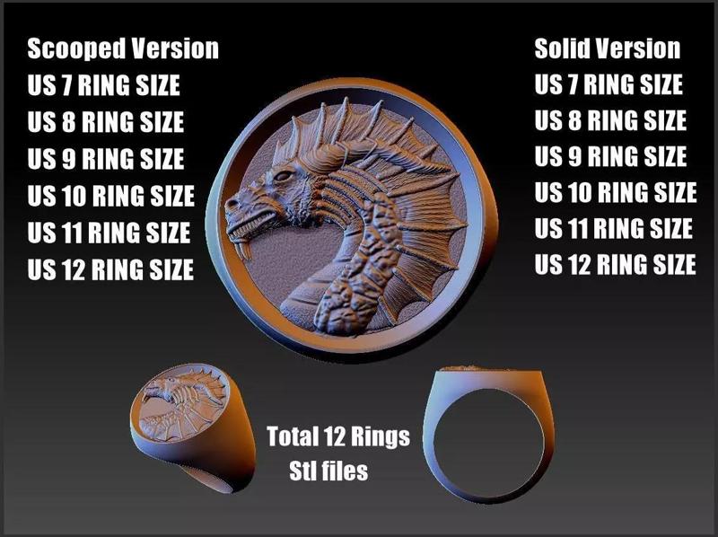 Dragon pack 12 Rings skull pack