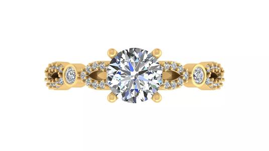 Elegant Three-Stone Vintage Engagement Ring