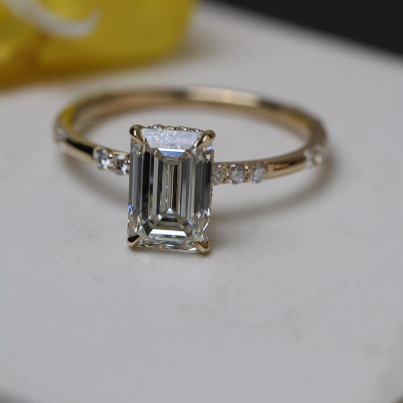 Emerald Cut Diamond Ring 3D Model