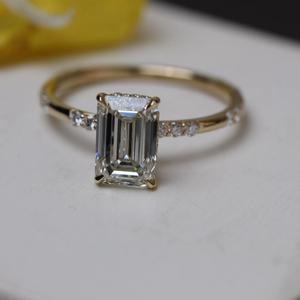 Emerald Cut Diamond Ring 3D Model