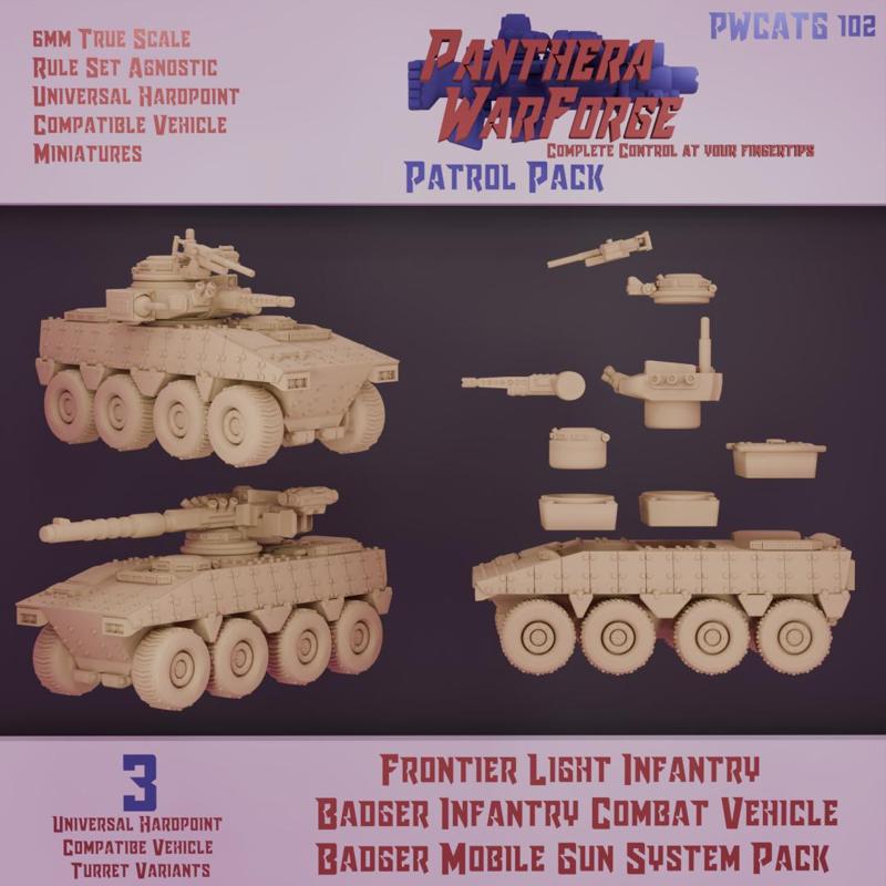 Badger ICV/MGS: Universal Hardpoint System Patrol Pack (6mm Real Scale)