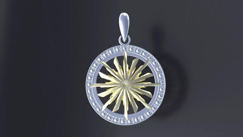 Pendant with the Symbol of the Sun cnc model or