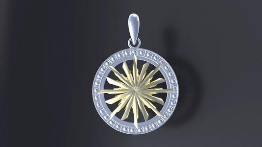 Pendant with the Symbol of the Sun cnc model or