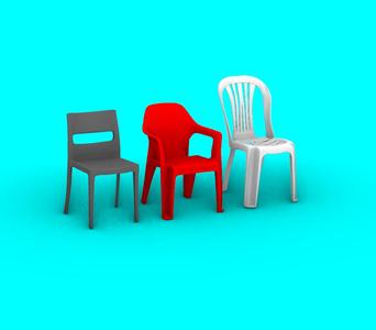 🪑✨ Pack of 3 Plastic Chairs - 1/6th Scale.
