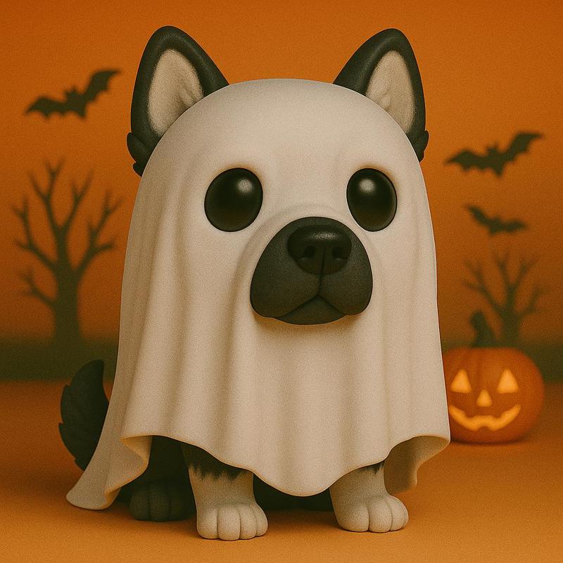 Alaskan Malamute Halloween Ghost POP -STL