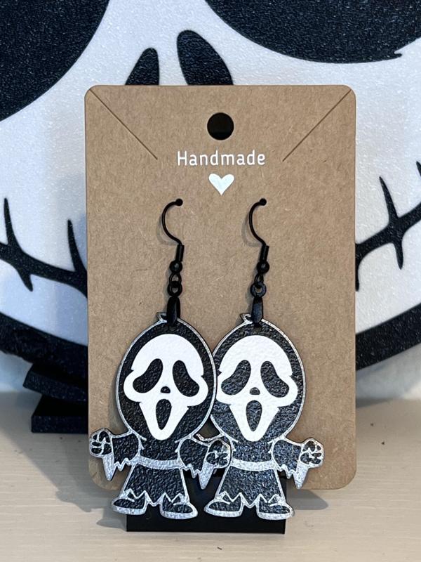 Ghostface Cute Horror Earrings Dual Sided