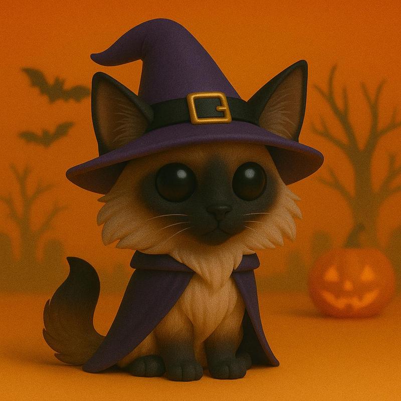 Balinese Cat Halloween Sorcerer POP POP -STL