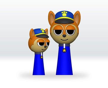 Sprunki Paw Patrol Chase STL file 3D Model Character Fanart