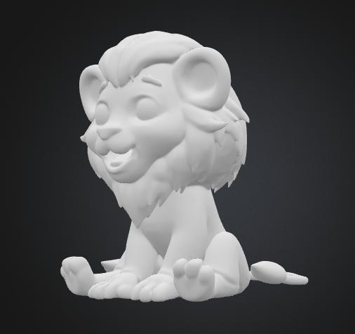 Young Male Lion 3D Model