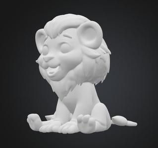 Young Male Lion 3D Model
